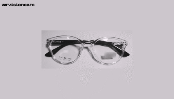 Cat Eye Full Frame Glasses – Transparent & Black (Plastic)