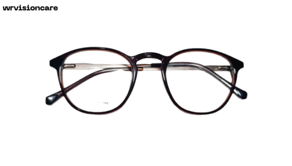 Round Full Frame Eyeglasses – Black & Gunmetal | Premium Plastic & Metal Frame